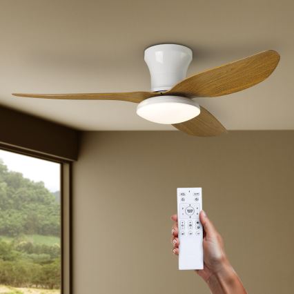 Brilagi - LED Aptumšojams griestu ventilators LED/30W/230V 3000-6500K balta/brūna + tālvadības pults