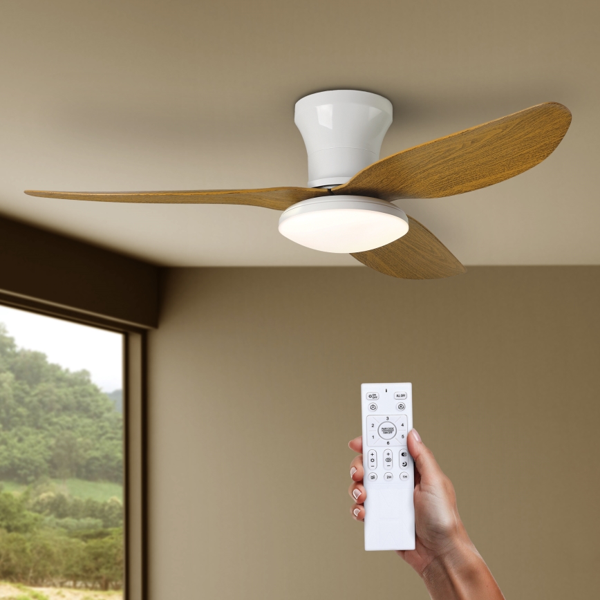 Brilagi - LED Aptumšojams griestu ventilators LED/30W/230V 3000-6500K balta/brūna + tālvadības pults