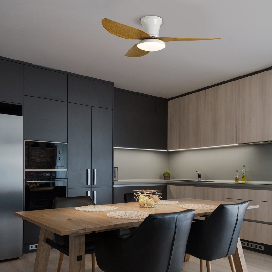 Brilagi - LED Aptumšojams griestu ventilators LED/30W/230V 3000-6500K balta/brūna + tālvadības pults