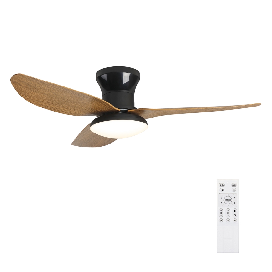 Brilagi - LED Aptumšojams griestu ventilators LED/30W/230V 3000-6500K melna/brūna + tālvadības pults