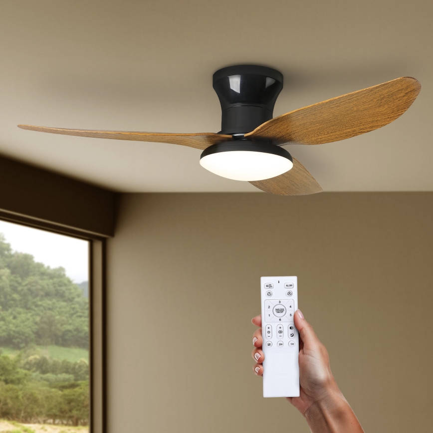Brilagi - LED Aptumšojams griestu ventilators LED/30W/230V 3000-6500K melna/brūna + tālvadības pults