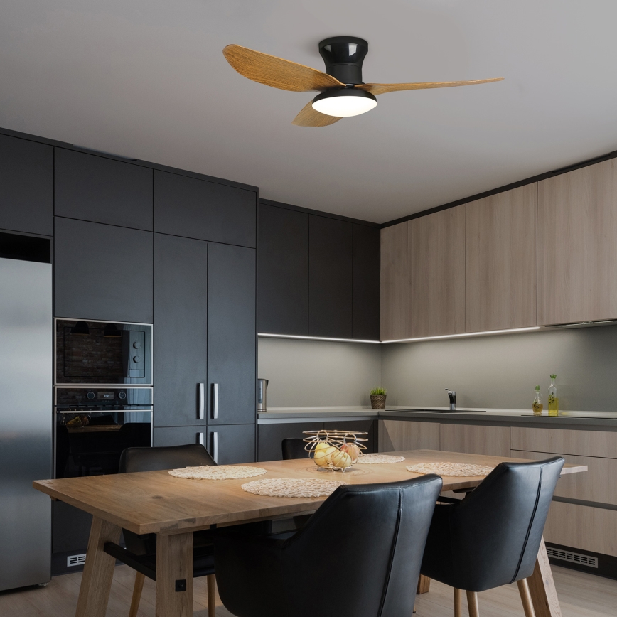 Brilagi - LED Aptumšojams griestu ventilators LED/30W/230V 3000-6500K melna/brūna + tālvadības pults