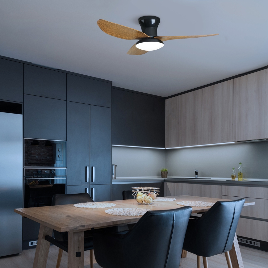 Brilagi - LED Aptumšojams griestu ventilators LED/30W/230V 3000-6500K melna/brūna + tālvadības pults