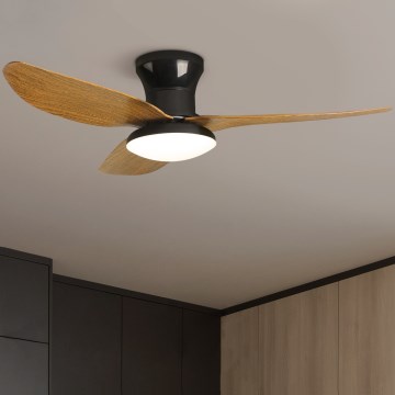 Brilagi - LED Aptumšojams griestu ventilators LED/30W/230V 3000-6500K melna/brūna + tālvadības pults