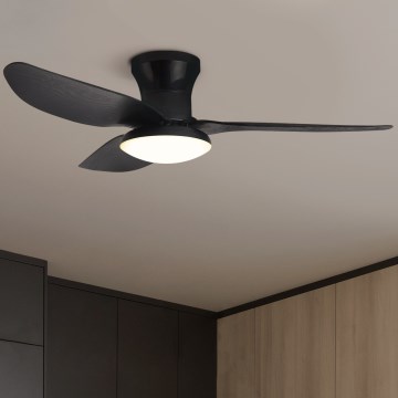 Brilagi - LED Aptumšojams griestu ventilators LED/30W/230V 3000-6500K melna + tālvadības pults