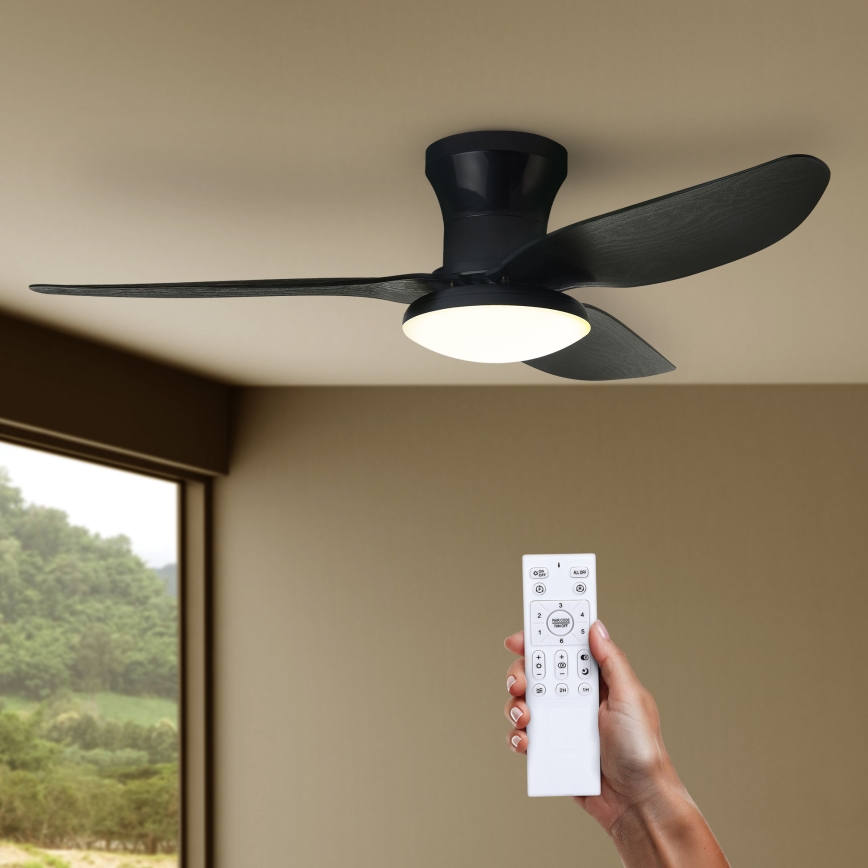 Brilagi - LED Aptumšojams griestu ventilators LED/30W/230V 3000-6500K melna + tālvadības pults