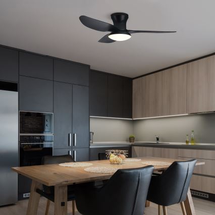 Brilagi - LED Aptumšojams griestu ventilators LED/30W/230V 3000-6500K melna + tālvadības pults