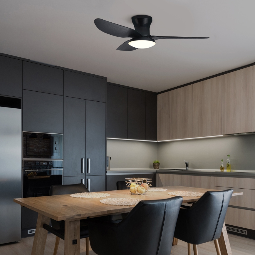 Brilagi - LED Aptumšojams griestu ventilators LED/30W/230V 3000-6500K melna + tālvadības pults