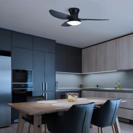 Brilagi - LED Aptumšojams griestu ventilators LED/30W/230V 3000-6500K melna + tālvadības pults