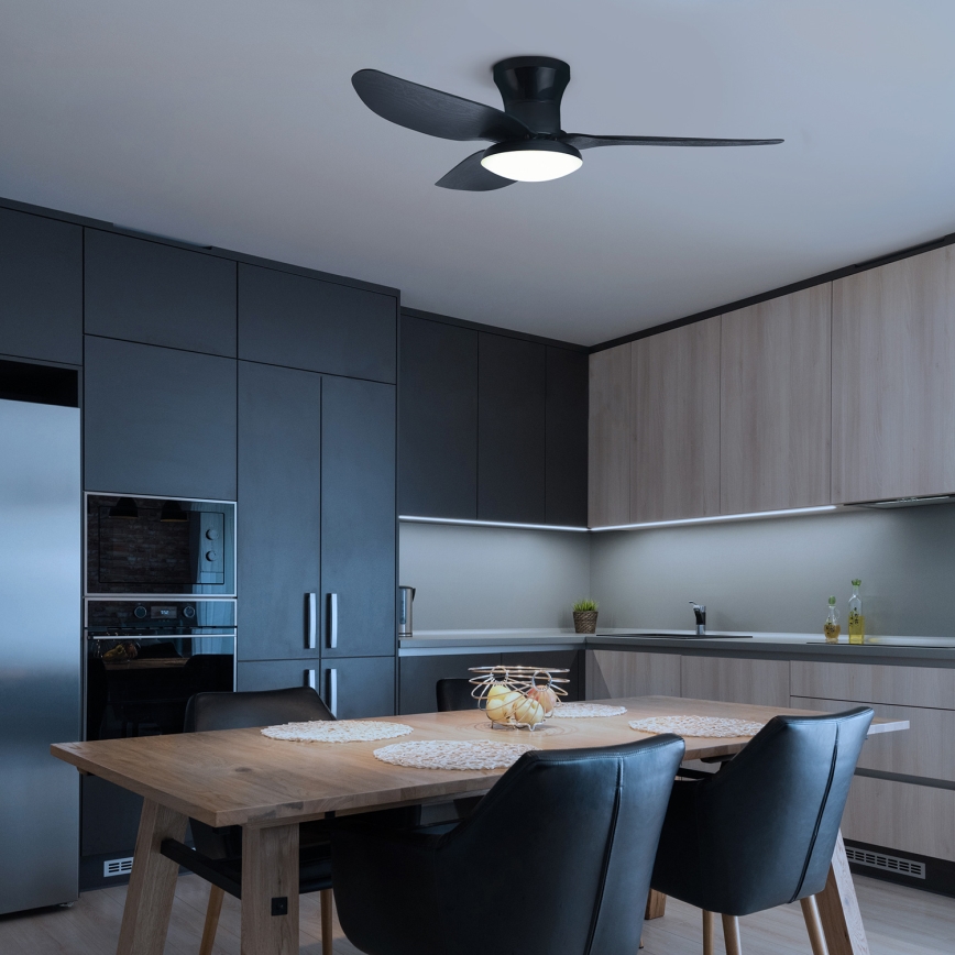 Brilagi - LED Aptumšojams griestu ventilators LED/30W/230V 3000-6500K melna + tālvadības pults