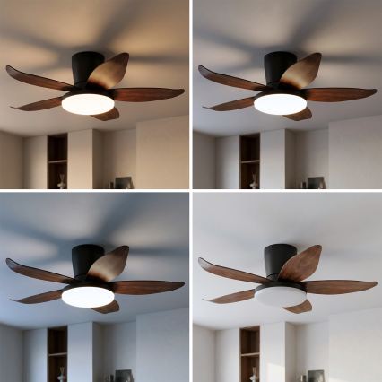 Brilagi - regulējams LED griestu ventilators LED/32W/230V 95 cm melns/brūns + tālvadība