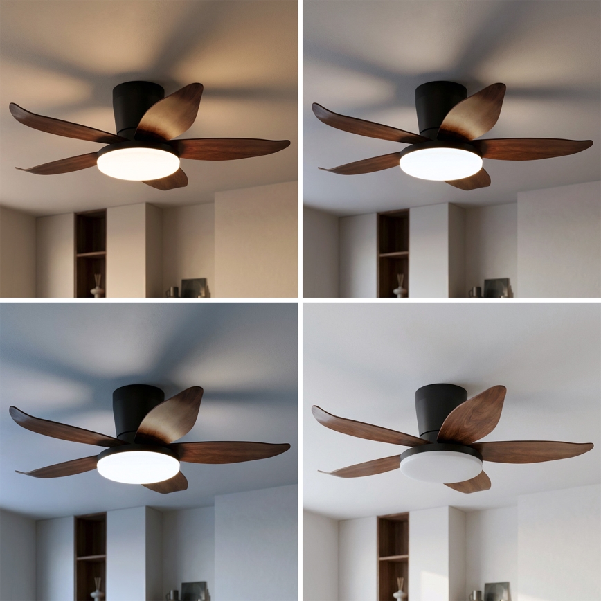 Brilagi - regulējams LED griestu ventilators LED/32W/230V 95 cm melns/brūns + tālvadība