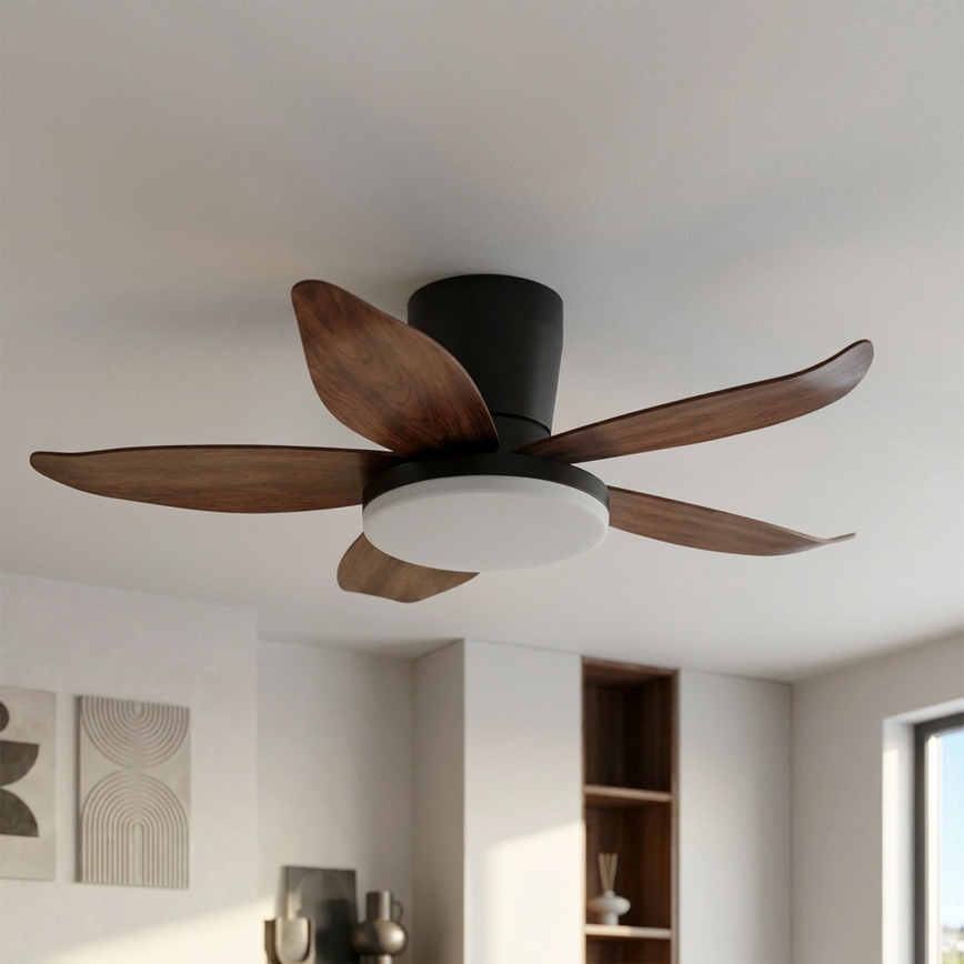 Brilagi - regulējams LED griestu ventilators LED/32W/230V 95 cm melns/brūns + tālvadība