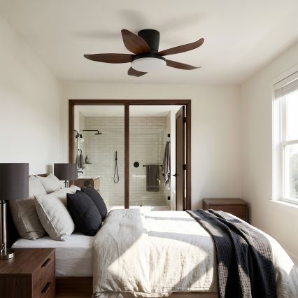 Brilagi - regulējams LED griestu ventilators LED/32W/230V 95 cm melns/brūns + tālvadība