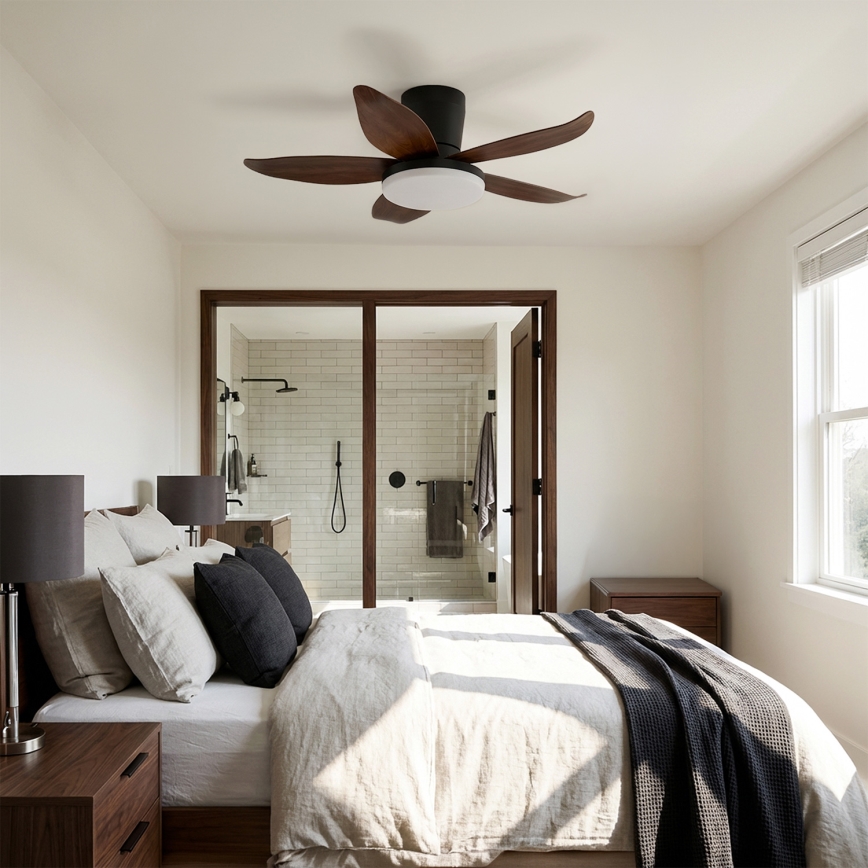 Brilagi - regulējams LED griestu ventilators LED/32W/230V 95 cm melns/brūns + tālvadība