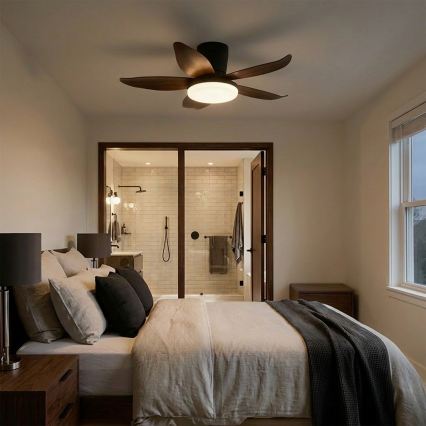 Brilagi - regulējams LED griestu ventilators LED/32W/230V 95 cm melns/brūns + tālvadība