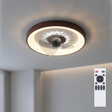Brilagi - LED aptumšojams griestu ventilators LED/34W/230V 3000-6500K Ø 46 cm brūns + tālvadība