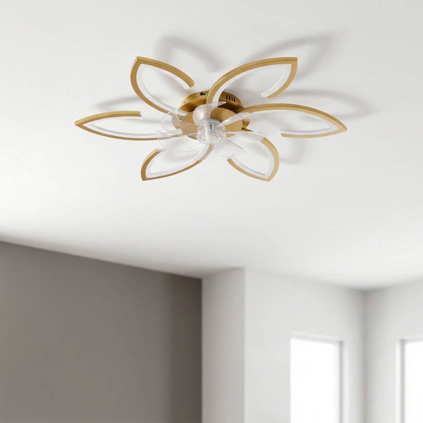 Brilagi - LED griestu ventilators ar regulējamu apgaismojumu LED/34W/230V Ø 78 cm zelta + tālvadības pults