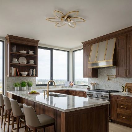 Brilagi - LED griestu ventilators ar regulējamu apgaismojumu LED/34W/230V Ø 78 cm zelta + tālvadības pults