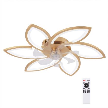 Brilagi - LED griestu ventilators ar regulējamu apgaismojumu LED/34W/230V Ø 78 cm zelta + tālvadības pults