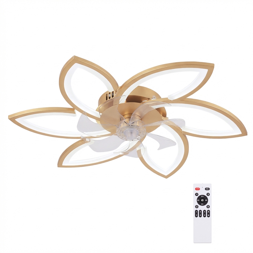 Brilagi - LED griestu ventilators ar regulējamu apgaismojumu LED/34W/230V Ø 78 cm zelta + tālvadības pults