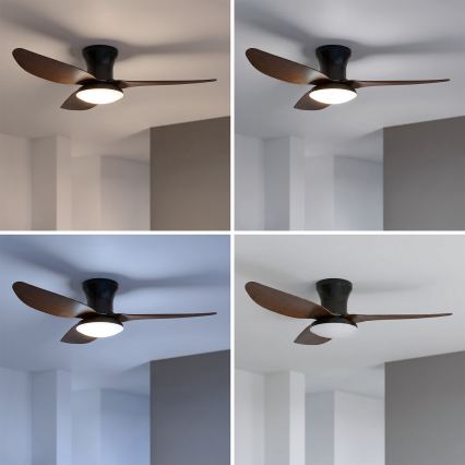 Brilagi - LED dimējams griestu ventilators LED/38W/230V 100 cm melns/brūns + ar tālvadības pulti