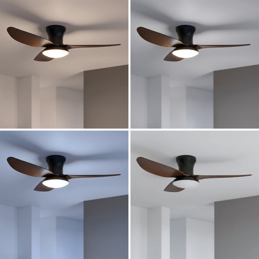 Brilagi - LED dimējams griestu ventilators LED/38W/230V 100 cm melns/brūns + ar tālvadības pulti