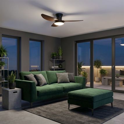 Brilagi - LED dimējams griestu ventilators LED/38W/230V 100 cm melns/brūns + ar tālvadības pulti