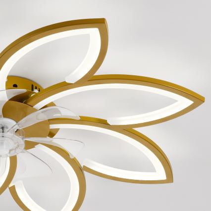 Brilagi - LED ar regulējamu spilgtumu griestu ventilators LED/43W/230V 3000-6500K Ø 90 cm zelta + tālvadības pults