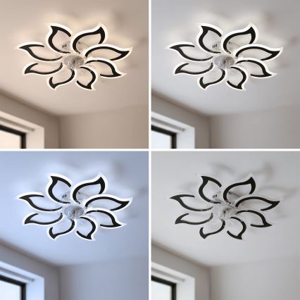 Brilagi - LED dimējams griestu ventilators LED/44W/230V Ø 90 cm melns + ar tālvadības pulti