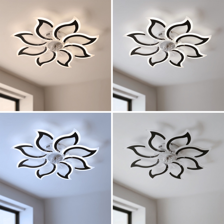 Brilagi - LED dimējams griestu ventilators LED/44W/230V Ø 90 cm melns + ar tālvadības pulti