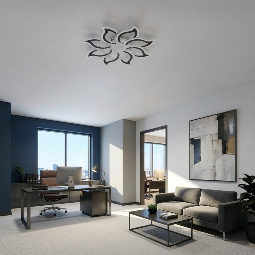 Brilagi - LED dimējams griestu ventilators LED/44W/230V Ø 90 cm melns + ar tālvadības pulti