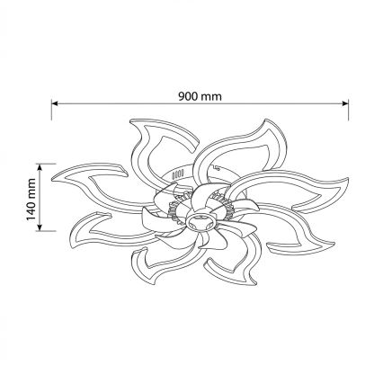 Brilagi - LED dimējams griestu ventilators LED/44W/230V Ø 90 cm melns + ar tālvadības pulti
