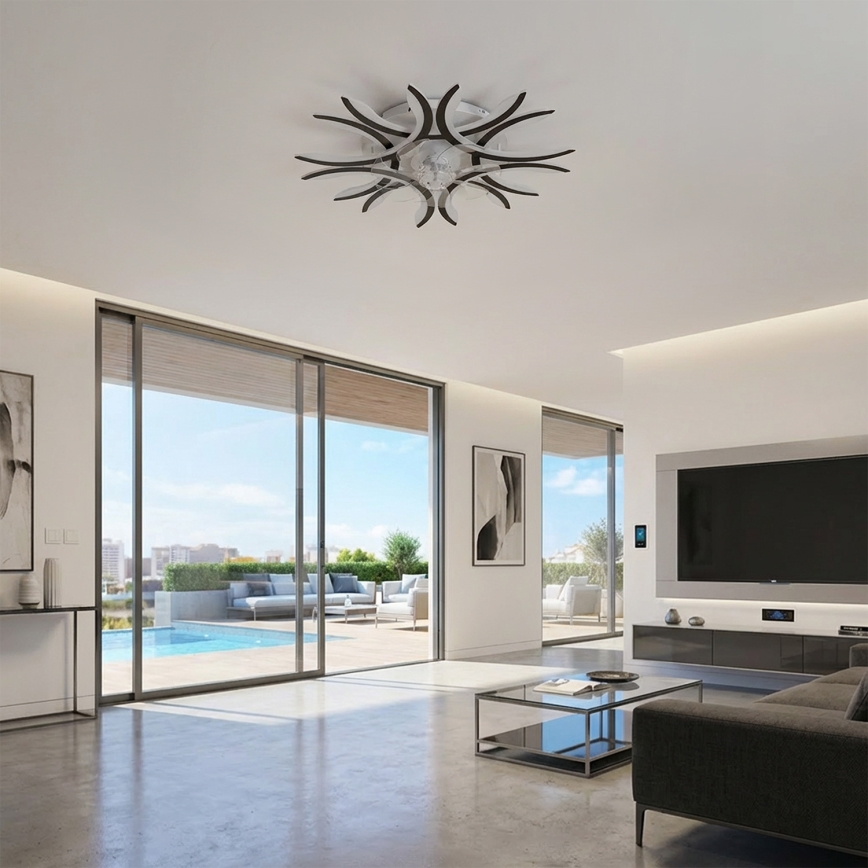 Brilagi - LED dimmējams griestu ventilators LED/70W/230V Ø 76 cm melns + tālvadības pults