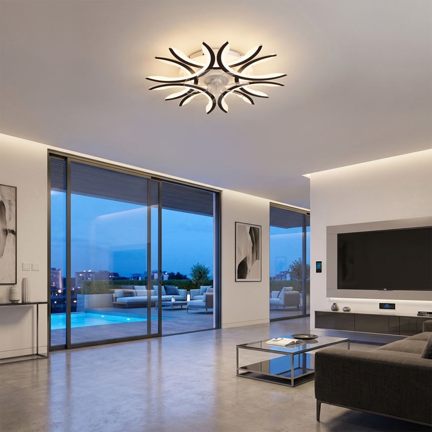 Brilagi - LED dimmējams griestu ventilators LED/70W/230V Ø 76 cm melns + tālvadības pults