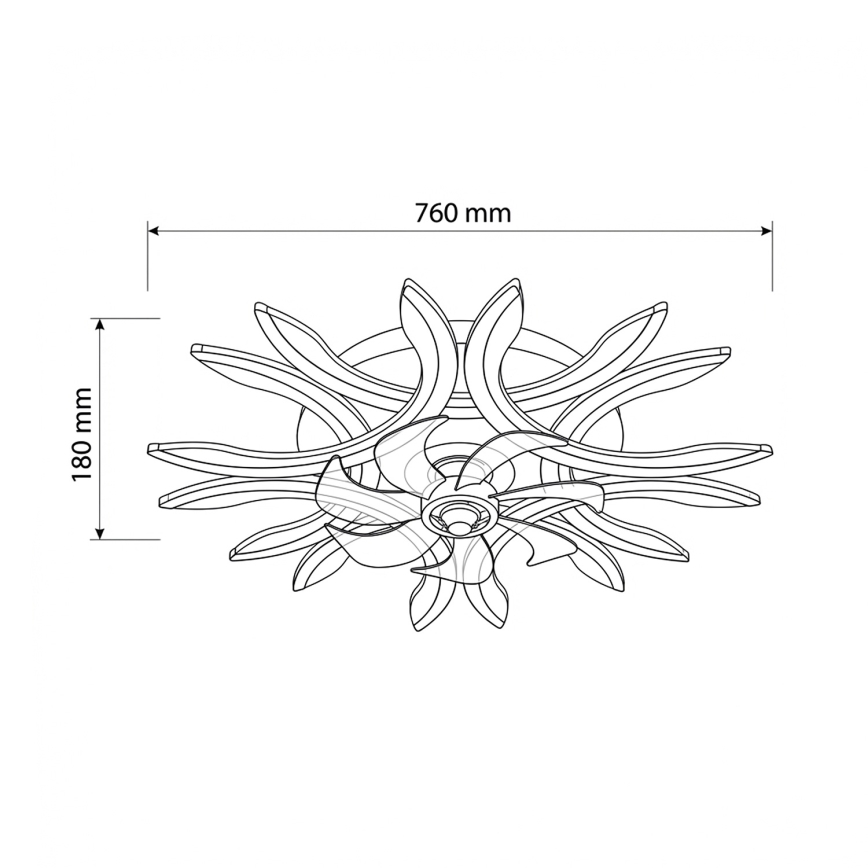 Brilagi - LED dimmējams griestu ventilators LED/70W/230V Ø 76 cm melns + tālvadības pults