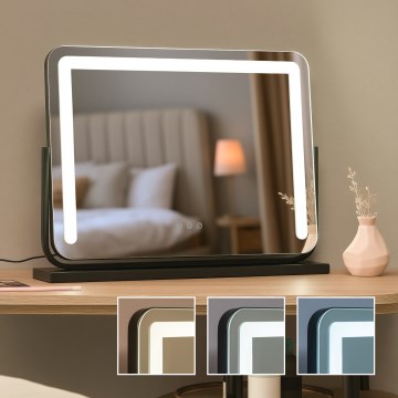 BRILAGI - LED aptumšojams grima spogulis CALIFORNIA LED/22W/230V 3000/4000/6500K 58x43 cm melns