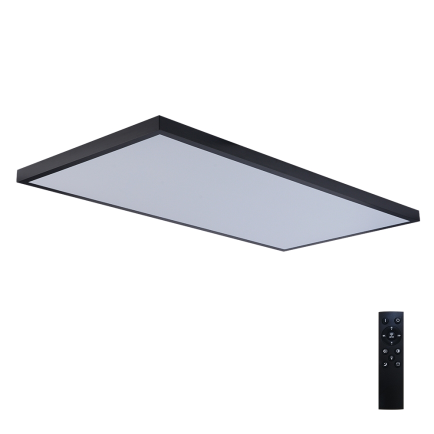 Brilagi - Regulējama LED vannas istabas griestu lampa FRAME SMART LED/96W/230V 120x60 cm 3000-6000K IP44 melna + tālvadības pults