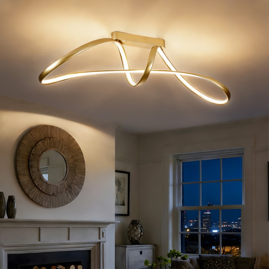 Brilagi - regulējama LED virsmas griestu lampa TWISTER LED/60W/230V 3000-6000K zelta + tālvadības pults