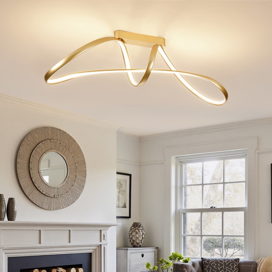 Brilagi - regulējama LED virsmas griestu lampa TWISTER LED/60W/230V 3000-6000K zelta + tālvadības pults