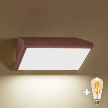 Brilagi - LED ar regulējamu spilgtumu āra sienas gaismeklis TRIANGLE 1xE27/6W/230V 2700-6500K IP65 brūns