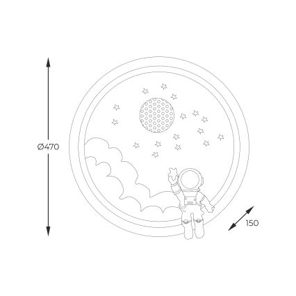 Brilagi - LED ar regulējamu spilgtumu bērnu griestu gaismeklis LED/42W/230V 3000/5700K astronaut