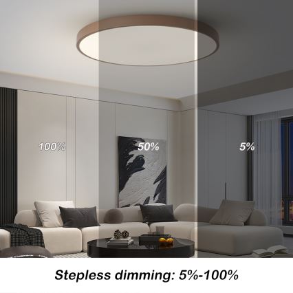 Brilagi - Aptumšojams LED gaismeklis POOL SMART LED/100W/230V Ø 80 cm 3000-6000K Wi-Fi Tuya + tālvadības pults, krāsa brūna