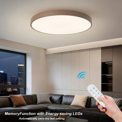 Brilagi - Aptumšojams LED gaismeklis POOL SMART LED/100W/230V Ø 80 cm 3000-6000K Wi-Fi Tuya + tālvadības pults, krāsa brūna