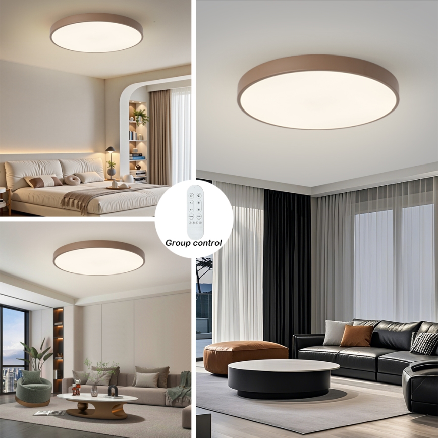Brilagi - Aptumšojams LED gaismeklis POOL SMART LED/100W/230V Ø 80 cm 3000-6000K Wi-Fi Tuya + tālvadības pults, krāsa brūna