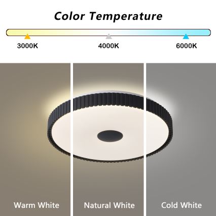 Brilagi - aptumšojama LED griestu lampa CORVO LED/72W/230V 3000-6000K melna Ø 50 cm + ar tālvadības pulti