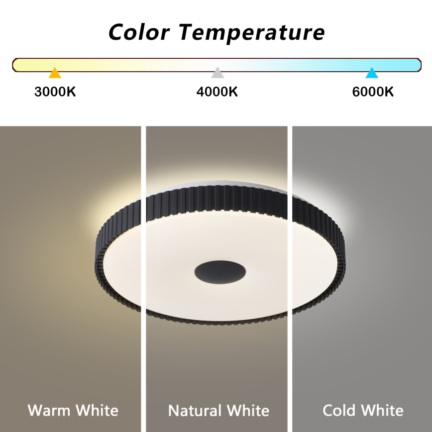 Brilagi - aptumšojama LED griestu lampa CORVO LED/72W/230V 3000-6000K melna Ø 50 cm + ar tālvadības pulti