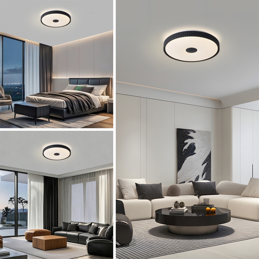 Brilagi - aptumšojama LED griestu lampa CORVO LED/72W/230V 3000-6000K melna Ø 50 cm + ar tālvadības pulti