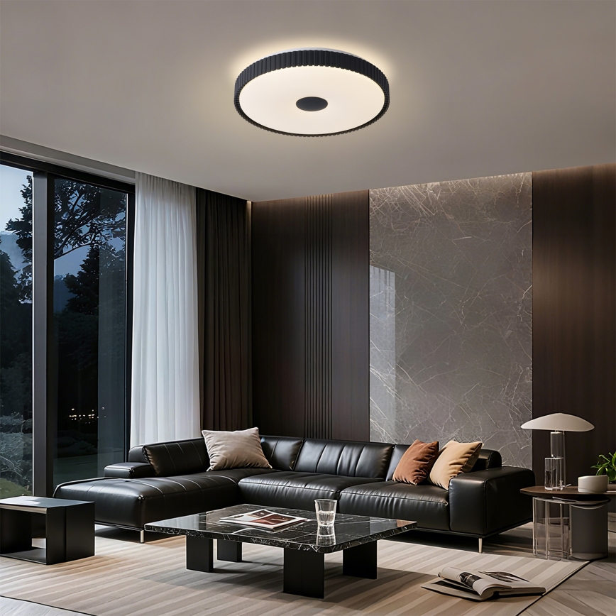 Brilagi - aptumšojama LED griestu lampa CORVO LED/72W/230V 3000-6000K melna Ø 50 cm + ar tālvadības pulti
