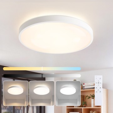 Brilagi - LED ar regulējamu spilgtumu griestu gaismeklis GLASS POOL DOUBLE LED/60W/230V 3000-6000K 50 cm balts + tālvadības pults